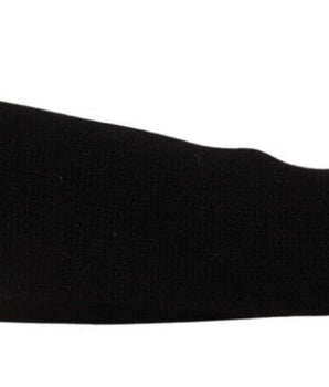 Dolce & Gabbana Black Knitted Fingerless Elbow Length Gloves Dolce & Gabbana 
