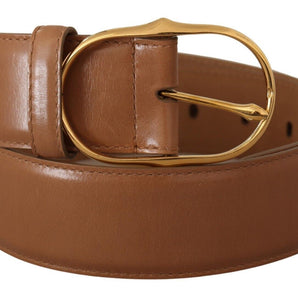 Dolce &amp; Gabbana Elegant Gold Buckle Leather Belt