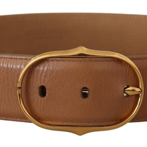 Dolce &amp; Gabbana Elegant Gold Buckle Leather Belt