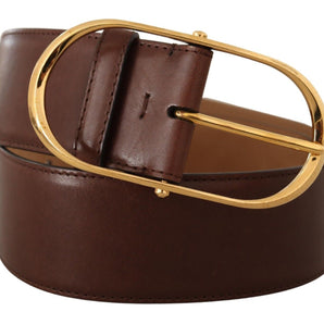 Dolce &amp; Gabbana Elegant Oval Buckle Leather Belt