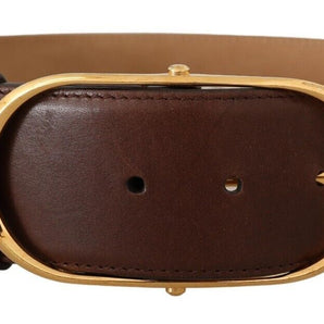 Dolce &amp; Gabbana Elegant Oval Buckle Leather Belt