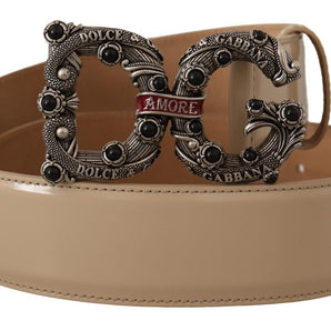 Dolce &amp; Gabbana Vintage-Brass Logo Pearl Embellished Belt