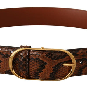 Dolce & Gabbana Elegant Leather Belt with Gold Buckle