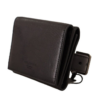 Dolce & Gabbana Black Leather Trifold Purse Belt Multi Kit Wallet Dolce & Gabbana 