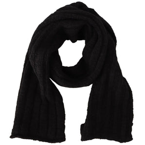 Dolce &amp; Gabbana Elegance Unleashed Black Wool Scarf