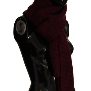 Dolce &amp; Gabbana Elegant Cashmere Knit Scarf in Dark Red