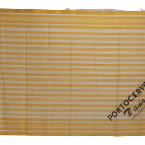 Dolce &amp; Gabbana Elegant Striped Cotton Scarf with Logo Print