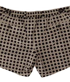Dolce & Gabbana Black White Polka Dots Cotton Linen Shorts