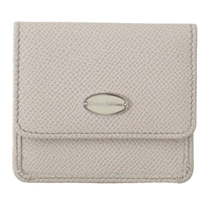 Dolce & Gabbana Chic White Leather Condom Case Wallet