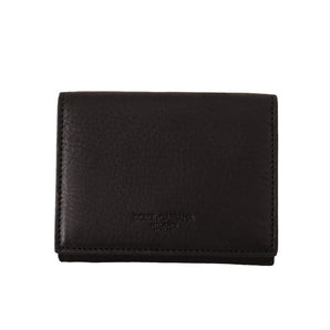 Dolce & Gabbana Elegant Black Leather Trifold Multi Kit