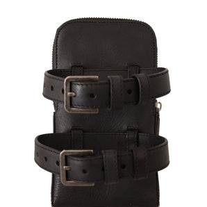 Dolce &amp; Gabbana Elegant Black Leather Double-Strap Multi Kit