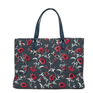 Tory Burch Bolso tote de hombro mediano de nailon con estampado retro batik