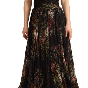 Dolce &amp; Gabbana Floral Silk Off-Shoulder Long Dress