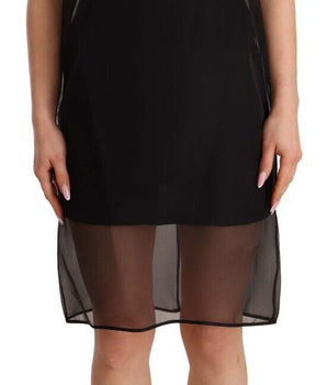 Dolce & Gabbana Black Silk Stretch Crystal Sheath Mini Dress