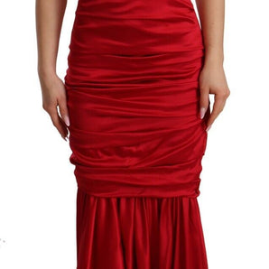 Dolce & Gabbana Elegant Red Silk Stretch Mermaid Dress