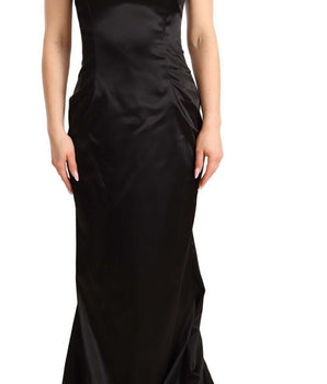 Dolce & Gabbana Black Silk Stretch Sheath Mermaid Gown Dress