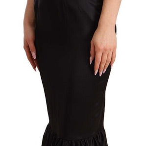 Dolce &amp; Gabbana Elegante vestido tubo midi de seda negro