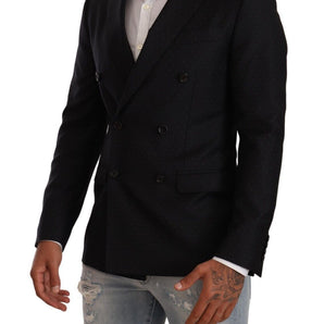 Dolce &amp; Gabbana Elegant Black Dotted Formal Blazer