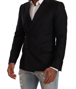 Dolce & Gabbana Black Dotted Double Breasted MARTINI Jacket