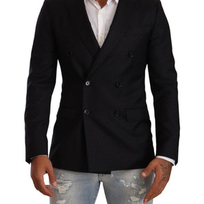 Dolce &amp; Gabbana Elegant Black Dotted Formal Blazer