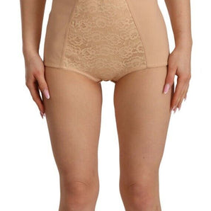 Dolce &amp; Gabbana Beige Lace Panel Stretch Bodysuit