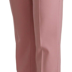 Dolce &amp; Gabbana Elegant Pink High-Waisted Trousers