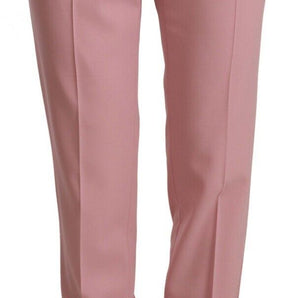 Dolce &amp; Gabbana Elegant Pink High-Waisted Trousers