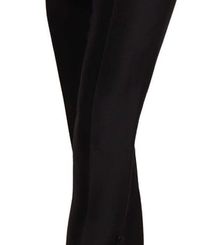 Dsquared² Black Button Embellished Cropped High Waist Pants