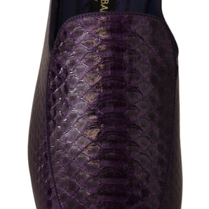 Dolce & Gabbana Purple Exotic Python Leather Slides