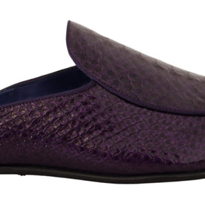 Dolce & Gabbana Purple Exotic Python Leather Slides