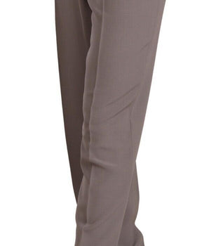 Armani Brown High Waist Silk Tapered Long Pants
