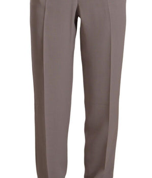 Armani Brown High Waist Silk Tapered Long Pants