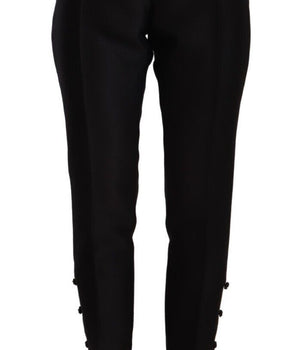 Dsquared² Black Wool High Waist Skinny Women Pants