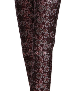 House of Holland Multicolor Floral Jacquard Flared Cropped Pants