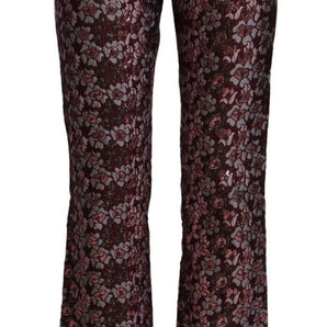 House of Holland High Waist Jacquard Flared Cropped Trousers