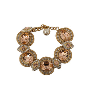 Dolce &amp; Gabbana Champagne Crystal Gold Chain Bracelet