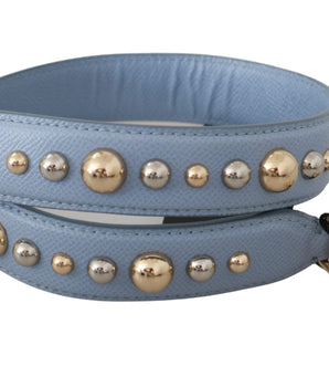 Dolce & Gabbana Blue Leather Handbag Accessory Shoulder Strap