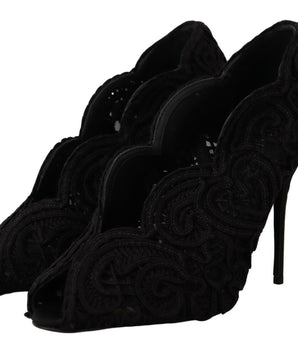 Dolce &amp; Gabbana Elegantes tacones de aguja de encaje negro
