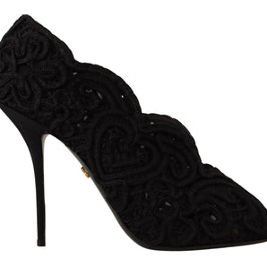 Dolce &amp; Gabbana Elegant Black Lace Stiletto Heels