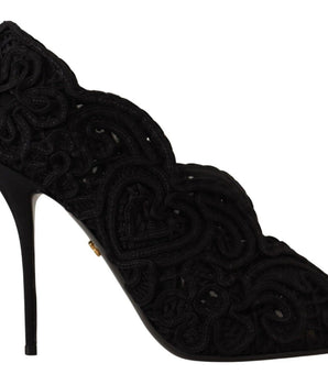 Dolce &amp; Gabbana Elegantes tacones de aguja de encaje negro