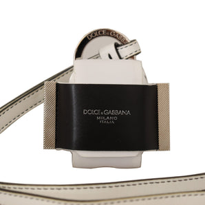 Dolce &amp; Gabbana Estuche de cuero elegante para Airpods en monocromo