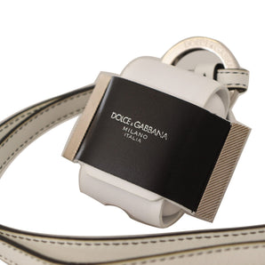 Dolce &amp; Gabbana Estuche de cuero elegante para Airpods en monocromo