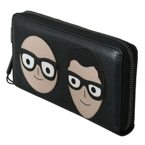 Dolce & Gabbana Elegant Black Leather Continental Wallet