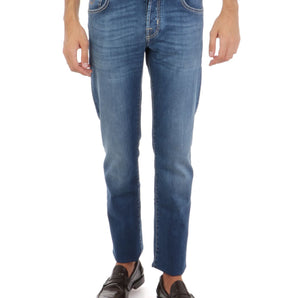 Jacob Cohen Blue Cotton Slim Men Jeans