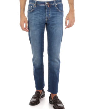 Jacob Cohen Blue Cotton Slim Men Jeans