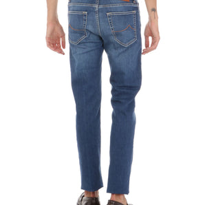 Jacob Cohen Blue Cotton Slim Men Jeans