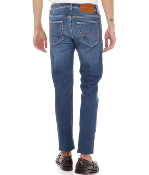 Jacob Cohen Blue Cotton Slim Men Jeans