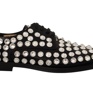 Dolce &amp; Gabbana Crystal-Embellished Leather Formal Flats