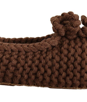 Dolce & Gabbana Brown Slip On Ballerina Flats Wool Knit Shoes