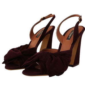 Dolce &amp; Gabbana Elegant Purple Suede Heels Sandals